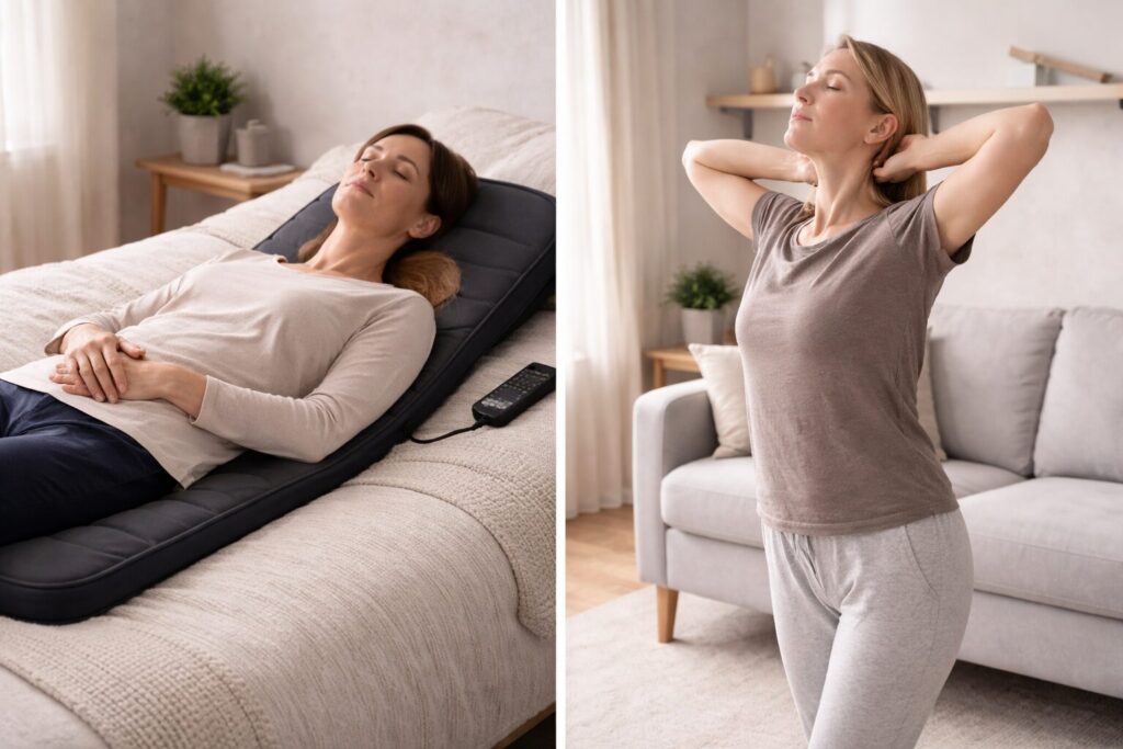 Massagematte als passive Entlastung im Vergleich zu aktiver Mobilisation