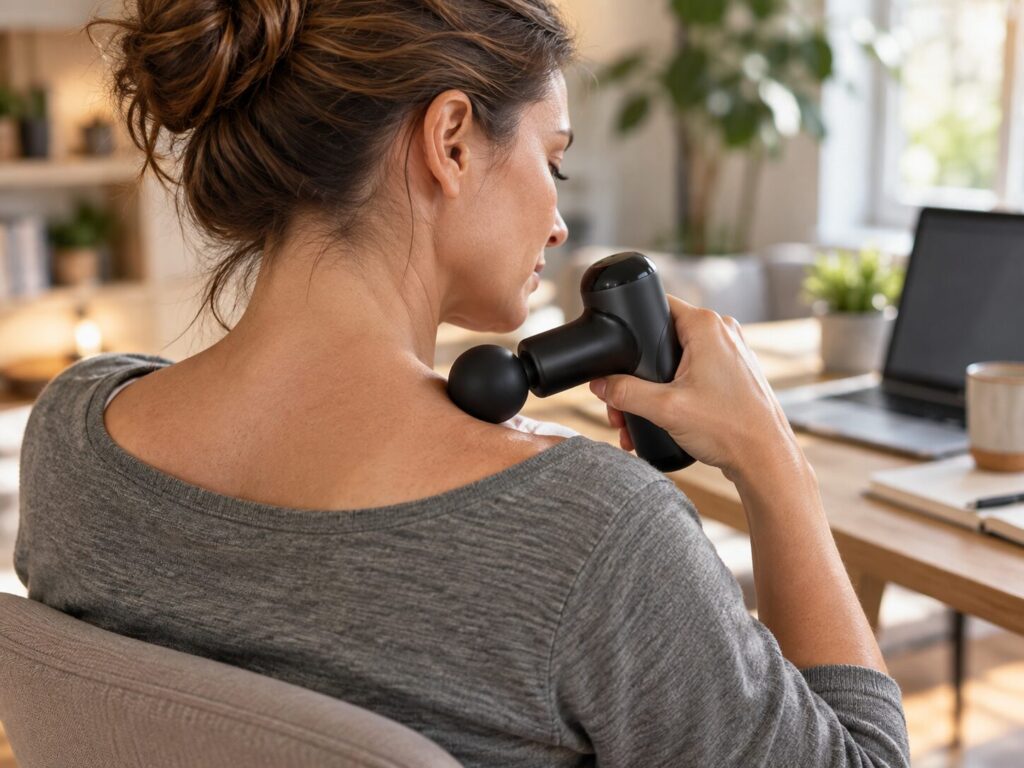 Massagepistole bei Nackenverspannungen: sinnvoll anwenden und Risiken vermeiden