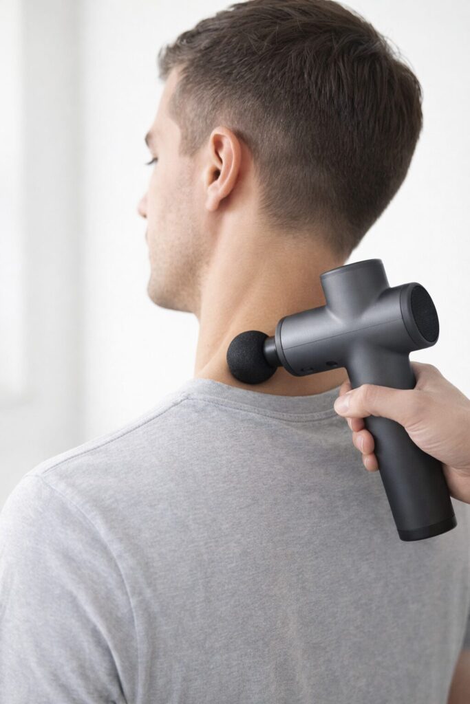 Massagepistole bei Nackenverspannungen