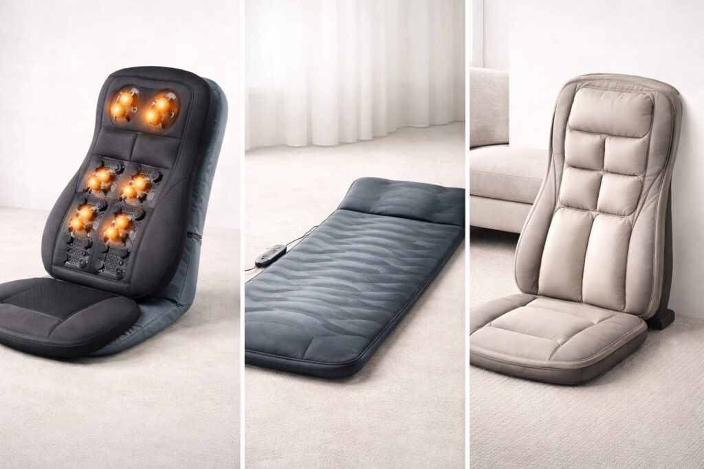 Vergleich zwischen Shiatsu, Vibration und Stretch bei Massagematten