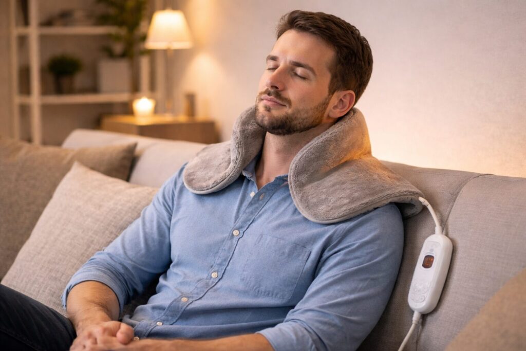 Wärmekissen zur Entspannung der Nackenmuskulatur