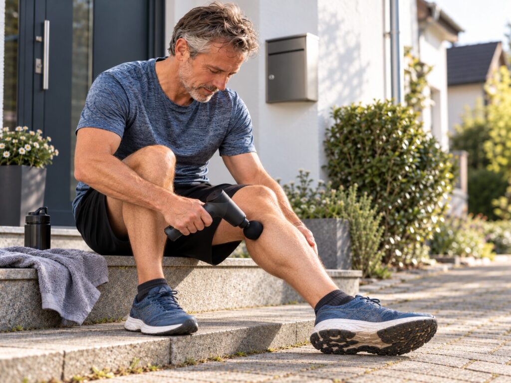 Massagepistole an der Wade – Anwendung und Grenzen