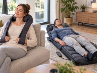 Nackenmassagegerät und Massagematte zum Liegen im direkten Vergleich